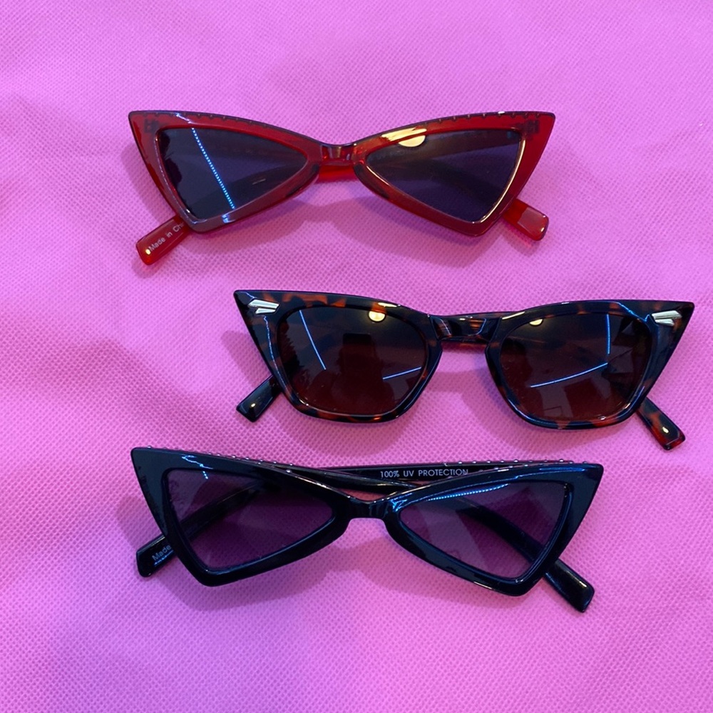 Cat eye small sunglasses bundle with 3